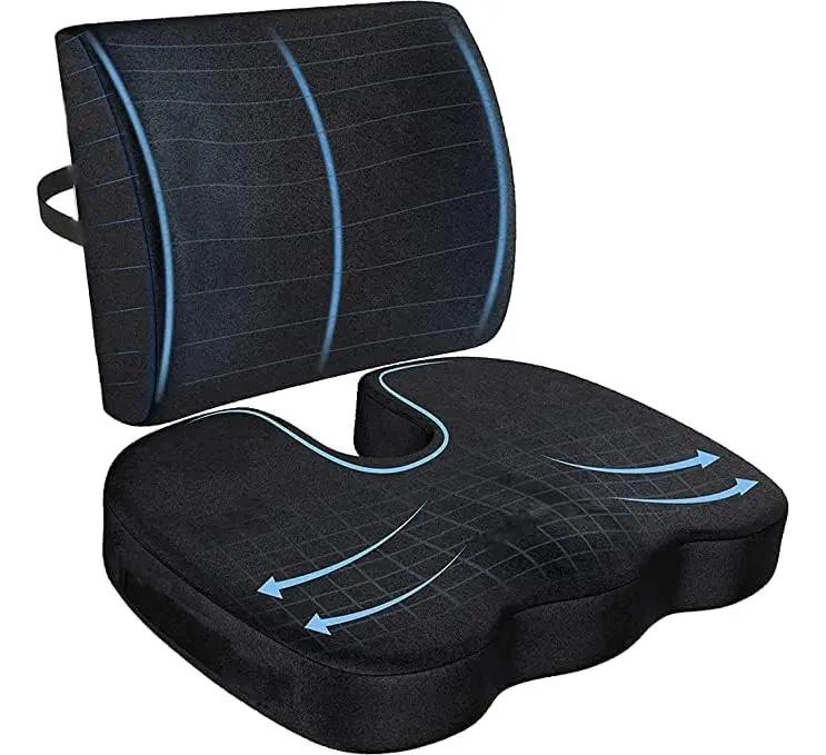 COJIN DE ASIENTO Y ALMOHADA LUMBAR ERGONOMICA PARA SILLAS - 9