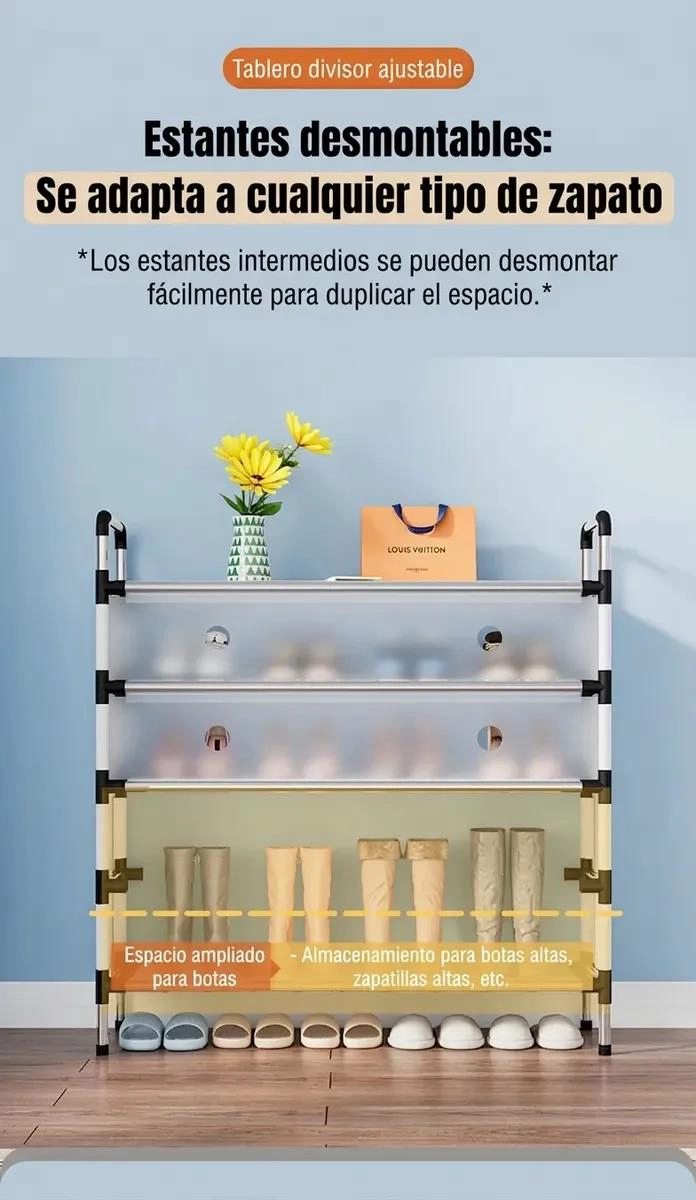 ZAPATERO ARMABLE MODERNO DE 5 NIVELES PARA CALZADO - 8