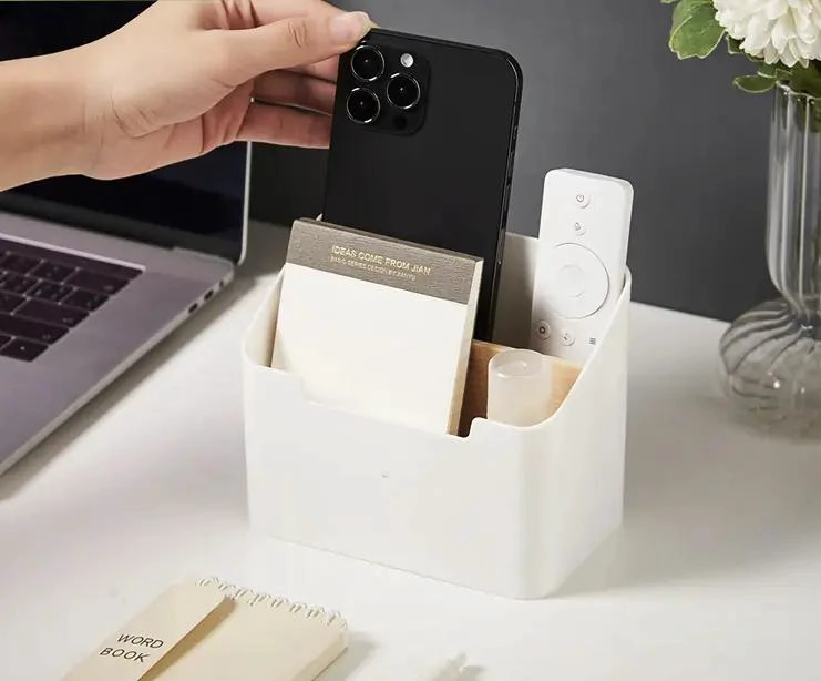 ORGANIZADOR DE ESCRITORIO BLANCO CON COMPARTIMENTOS MULTIPLES - 2
