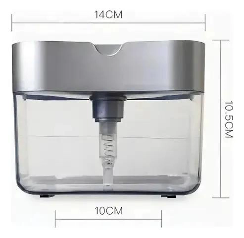 DISPENSADOR DE JABON PARA LAVALOZAS CON ESPONJA COLOR GRIS - 6