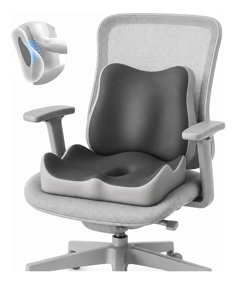 COJIN LUMBAR Y ASIENTO ERGONOMICO PARA SILLAS Y AUTOS - 1