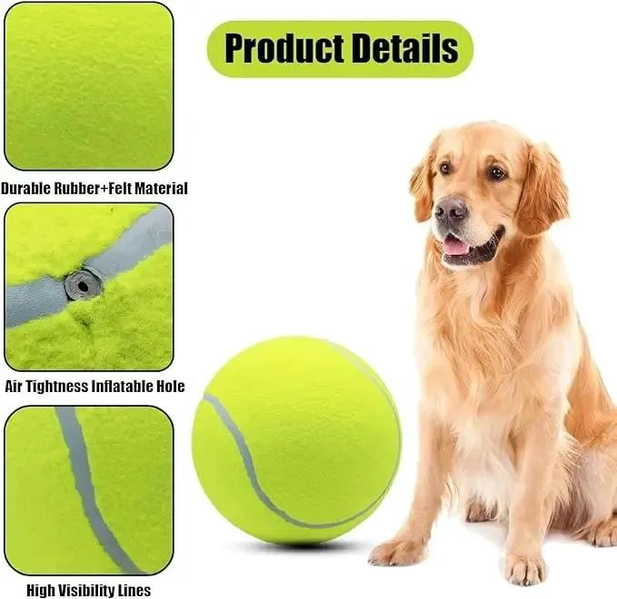 PELOTA DE TENIS GIGANTE PARA MASCOTAS DE 24 CM IDEAL PARA PERROS - 6