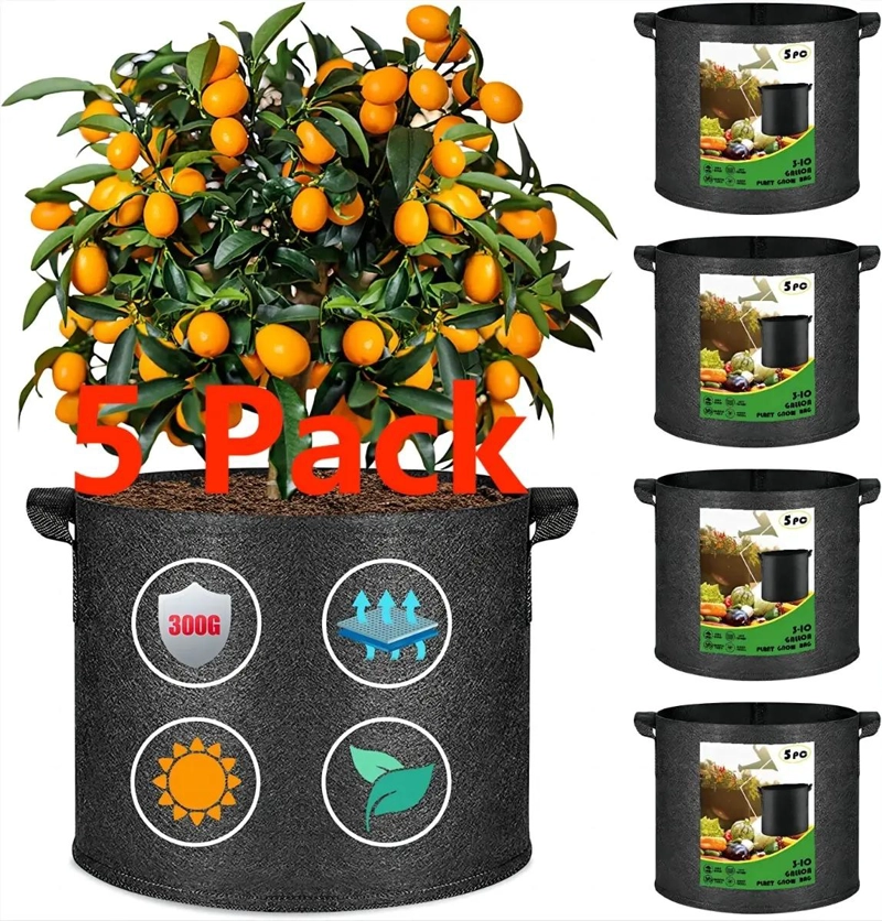 PACK DE 5 MACETEROS GRANDES PARA JARDIN 32X25CM - 1