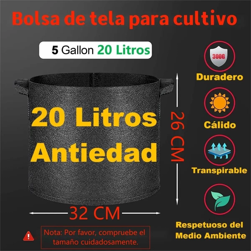PACK DE 5 MACETEROS GRANDES PARA JARDIN 32X25CM - 2