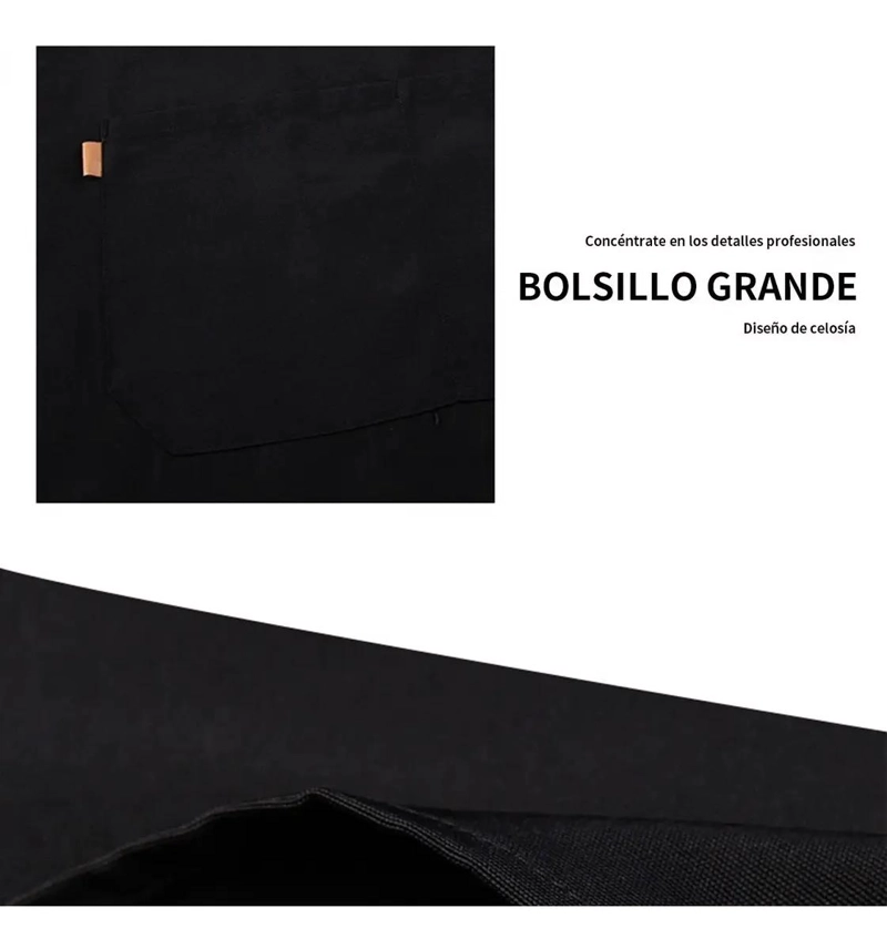 DELANTAL DE COCINA IMPERMEABLE Y MULTIFUNCIONAL CON BOLSILLOS - 2