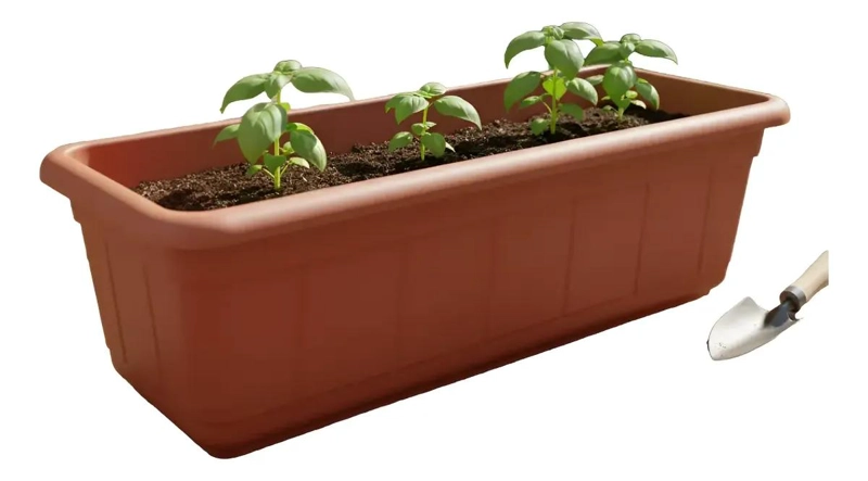 PACK DE 5 MACETEROS RECTANGULARES DE PLASTICO PARA JARDIN - 6