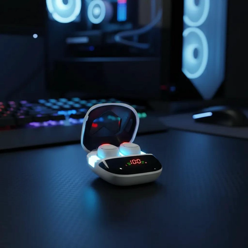 AUDIFONOS BLUETOOTH TWS IMPERMEABLES CON LUZ LED PARA GAMING - 5