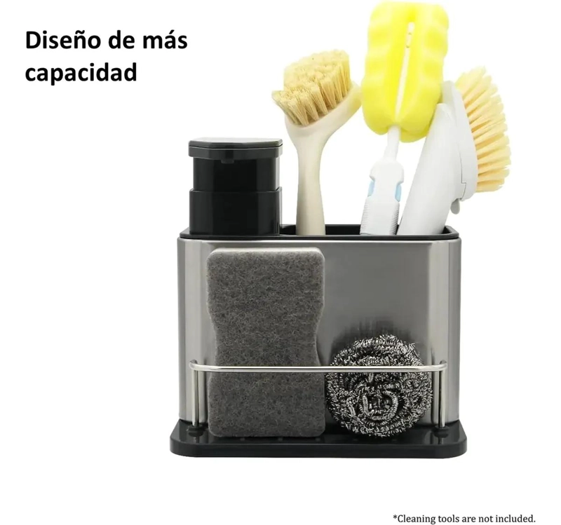 DISPENSADOR DE JABON Y ORGANIZADOR DE ESPONJAS PARA COCINA - 5