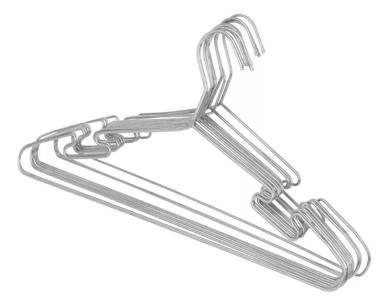 SET DE 10 COLGADORES METALICOS ANTIDESLIZANTES PARA ROPA - 1
