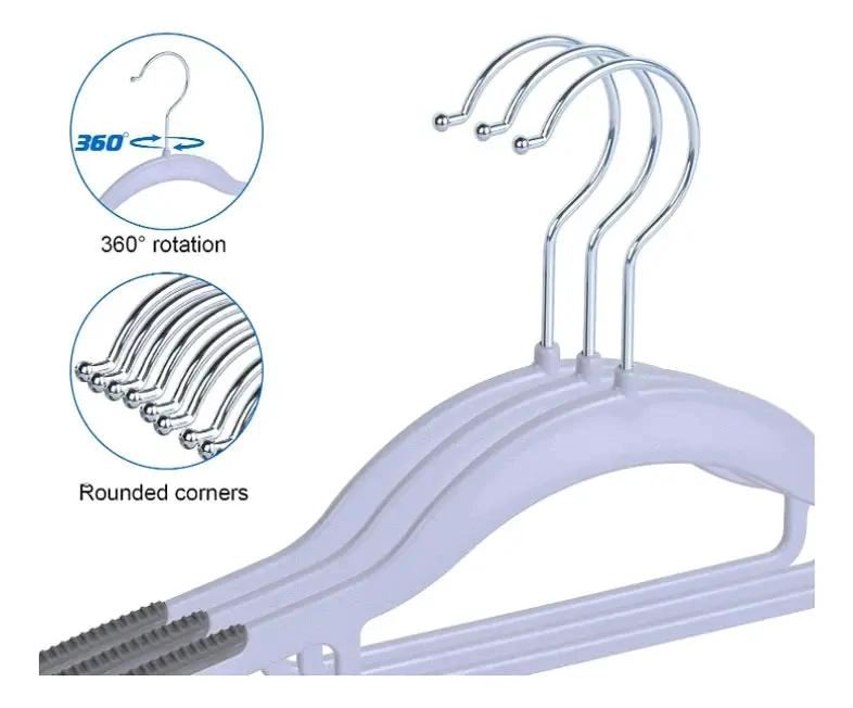COLGADORES ANTIDESLIZANTES DE PLASTICO PARA ROPA 10 UNIDADES - 3