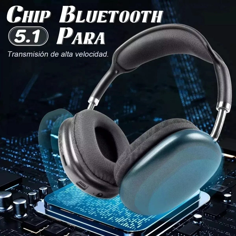 AUDIFONOS INALAMBRICOS BLUETOOTH 5.1 CON MICROFONO NEGRO - 3