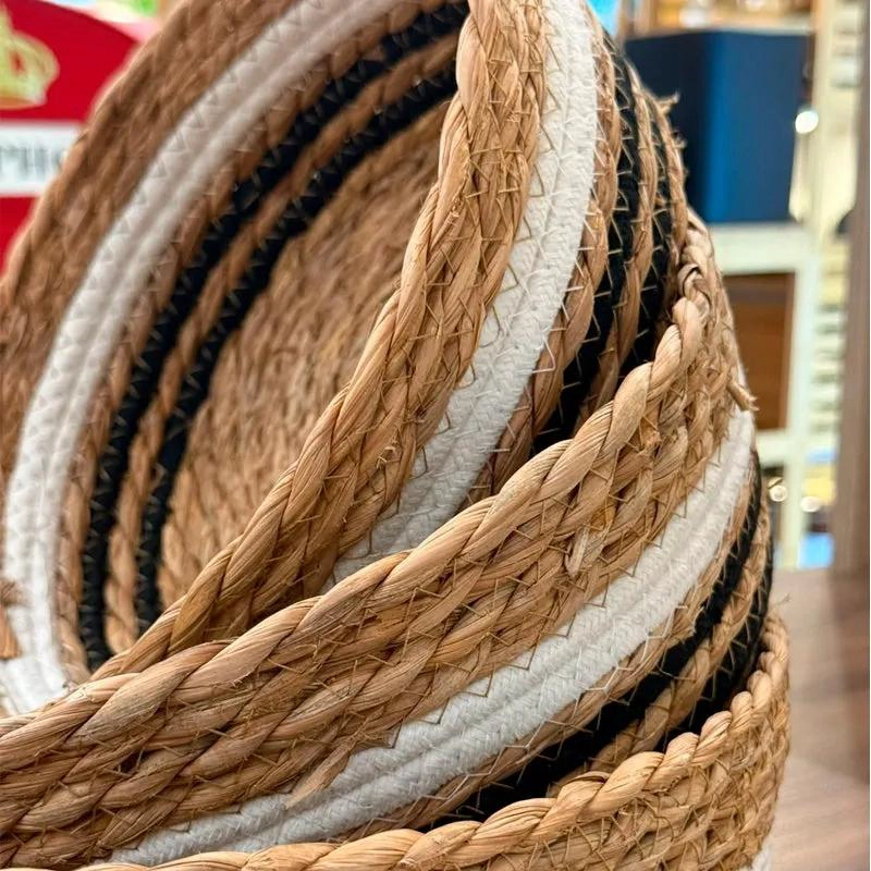 SET DE 3 CANASTOS ORGANIZADORES DE FIBRA NATURAL PARA EL HOGAR - 2