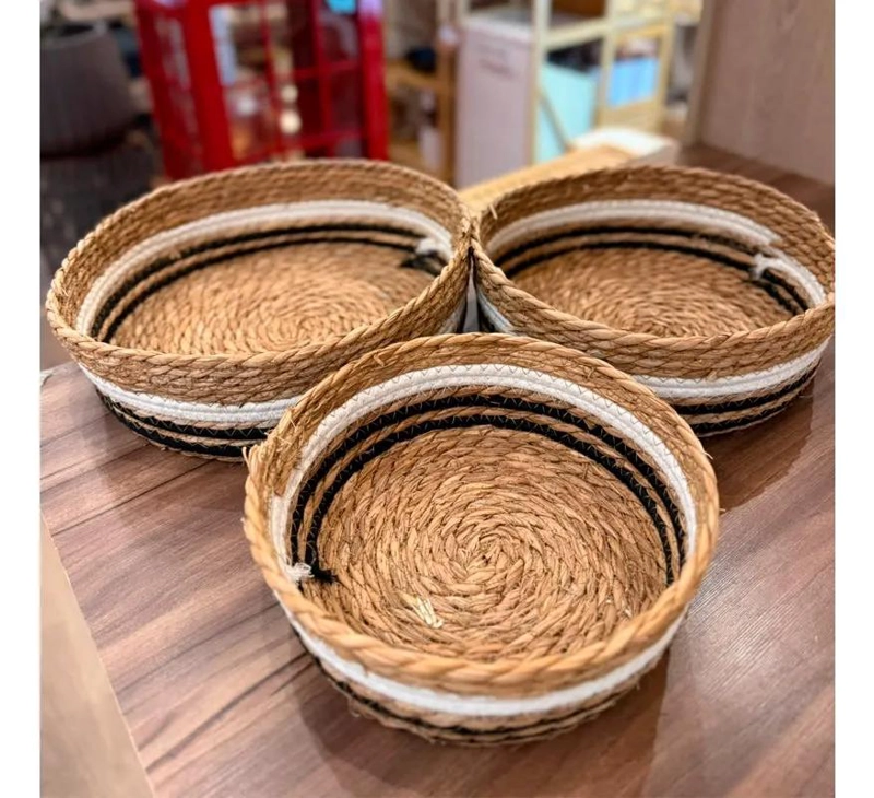SET DE 3 CANASTOS ORGANIZADORES DE FIBRA NATURAL PARA EL HOGAR - 5