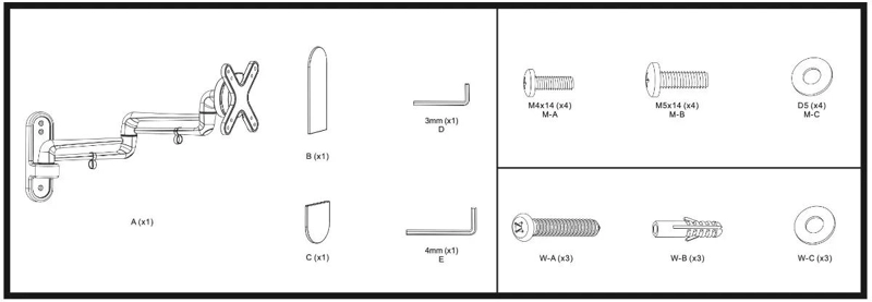 SOPORTE DE PARED DOBLE PARA MONITOR DE 13 A 27 PULGADAS - 5