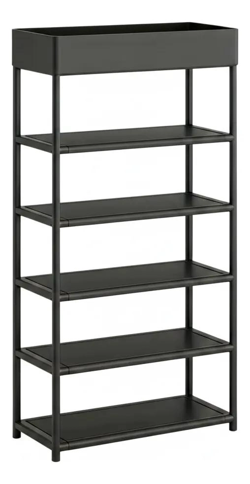 ESTANTE NEGRO PARA ZAPATOS DE 6 NIVELES CON BANDEJA SUPERIOR - 5