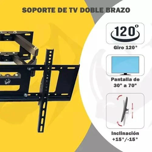 SOPORTE DE TV PARED DOBLE BRAZO ARTICULADO 32-70 PULGADAS - 7