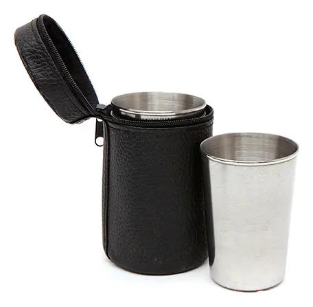 SET DE 4 VASOS DE ACERO INOXIDABLE PARA CAMPING Y TREKKING - 2