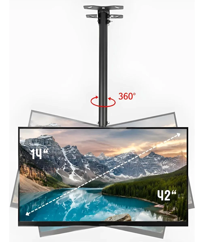 SOPORTE DE TECHO PARA TV DE 14 A 42 PULGADAS CON GIRO 360° - 3