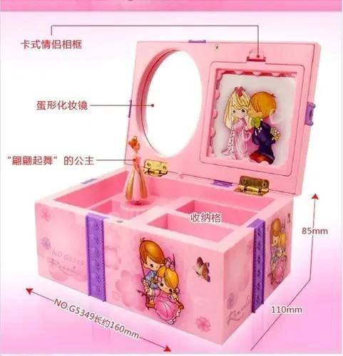 CAJA MUSICAL ORGANIZADOR DE JOYERIA CON ESPEJO PARA NIÑA - 3