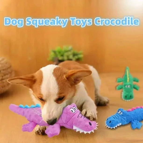 JUGUETE DE PELUCHE COCODRILO PARA MASCOTAS PACK 3 - 3