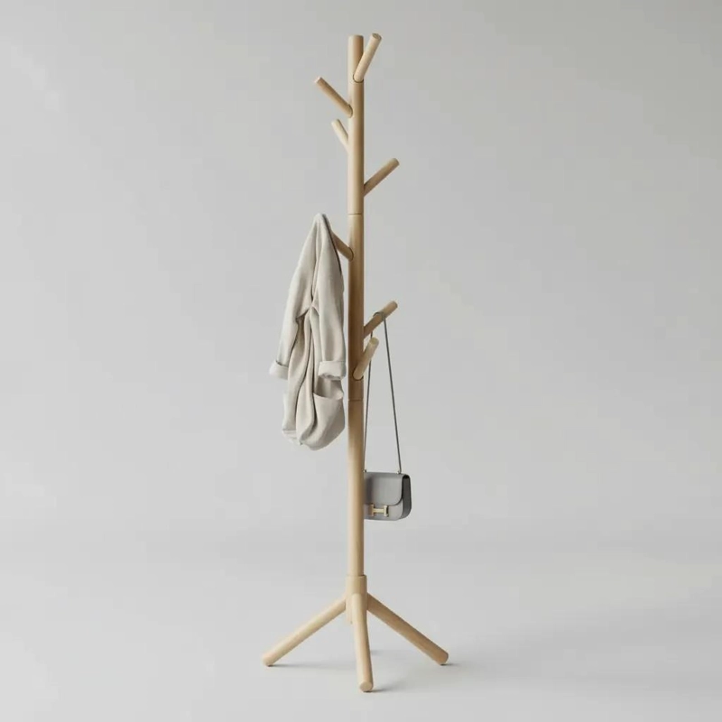 PERCHERO COLGADOR DE PIE DE MADERA 170X42 CM ARMABLE - 2