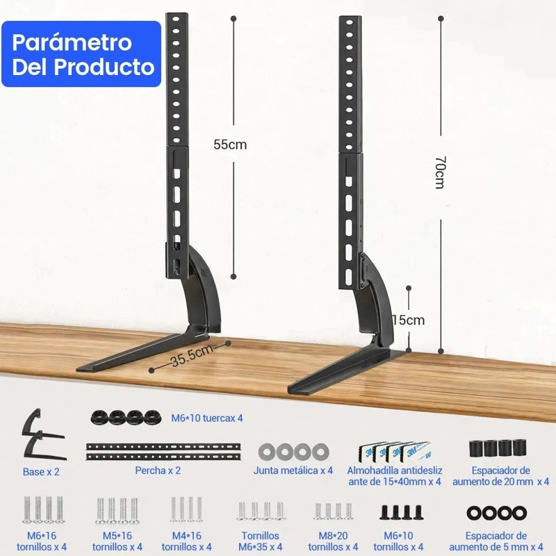 SOPORTE UNIVERSAL DE MESA PARA TELEVISORES DE 32 A 65 PULGADAS - 2