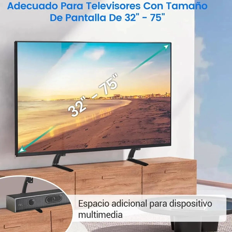 SOPORTE UNIVERSAL DE MESA PARA TELEVISORES DE 32 A 65 PULGADAS - 6