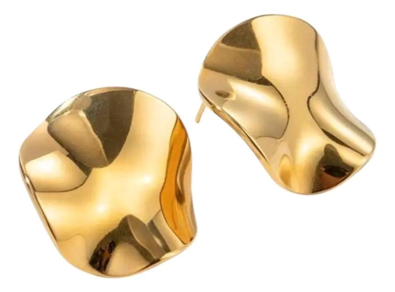 AROS GEOME TRICOS MODERNOS ENCHAPADOS EN ORO 18K - 1