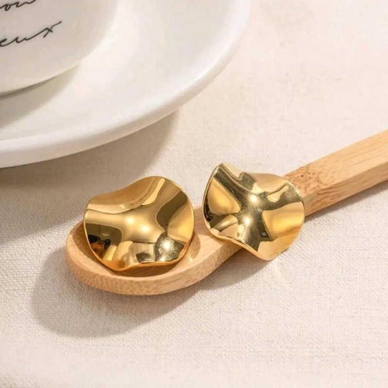 AROS GEOME TRICOS MODERNOS ENCHAPADOS EN ORO 18K - 5