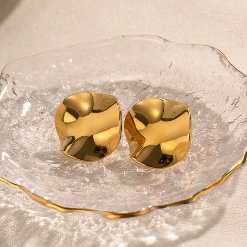 AROS GEOME TRICOS MODERNOS ENCHAPADOS EN ORO 18K - 6
