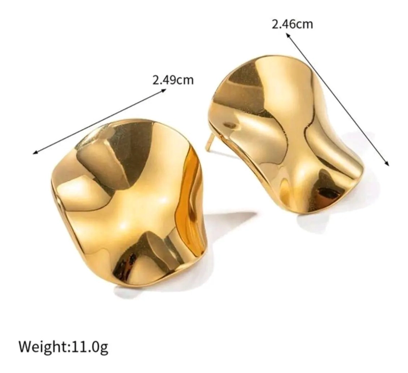 AROS GEOME TRICOS MODERNOS ENCHAPADOS EN ORO 18K - 7