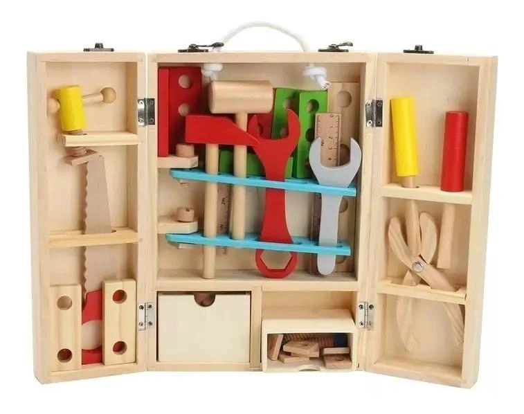 JUEGO DE HERRAMIENTAS DE MADERA PARA NIÑOS 3 AÑOS - 1