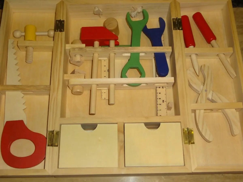 JUEGO DE HERRAMIENTAS DE MADERA PARA NIÑOS 3 AÑOS - 2