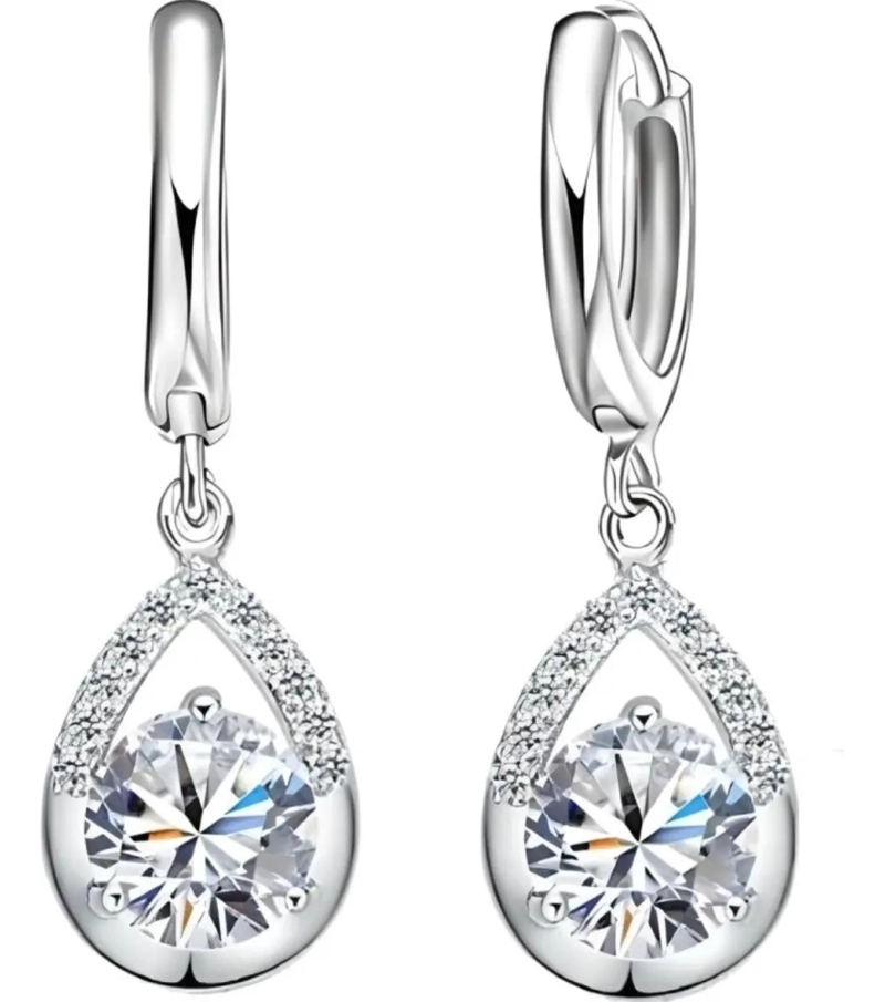 CONJUNTO DE JOYAS DE PLATA 925 CON AROS Y COLLAR PARA MUJER - 3