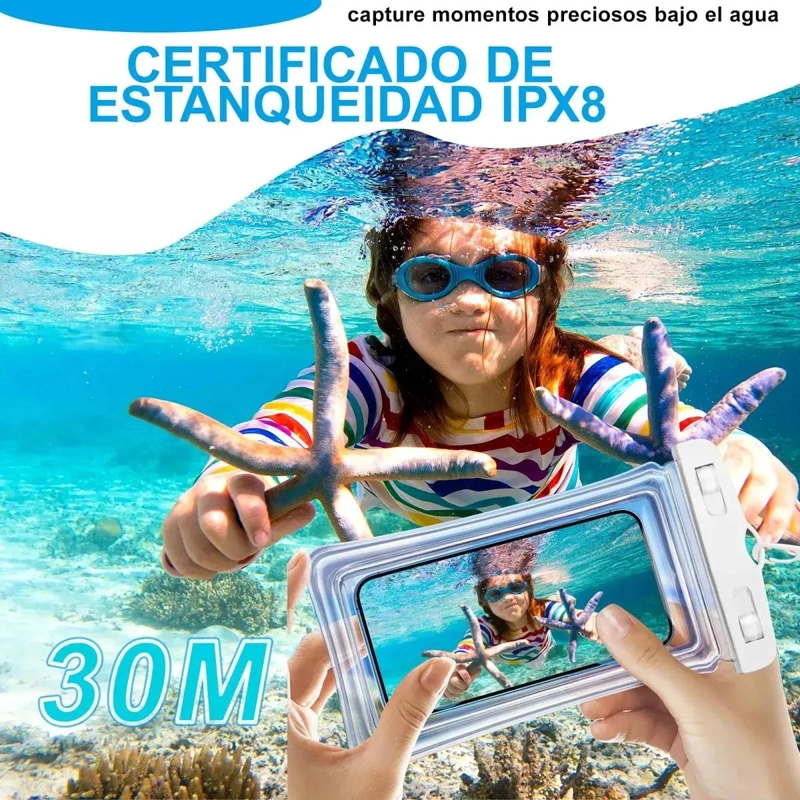 FUNDA IMPERMEABLE UNIVERSAL PARA CELULAR CON CORREA Y CIERRE - 2