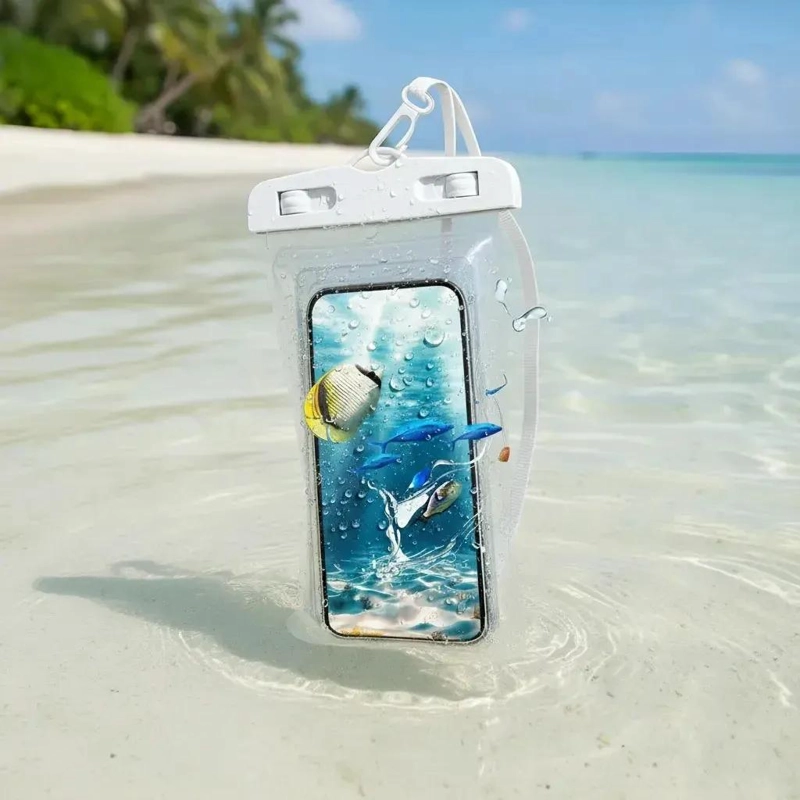 FUNDA IMPERMEABLE UNIVERSAL PARA CELULAR CON CORREA Y CIERRE - 5