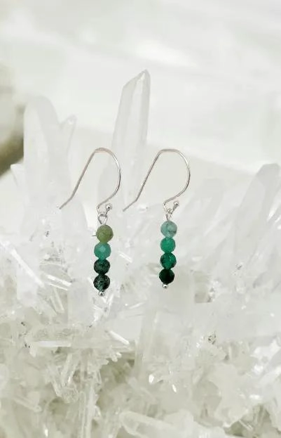 AROS ARTESANALES DE PLATA 925 CON ESMERALDA VERDE NATURAL - 2