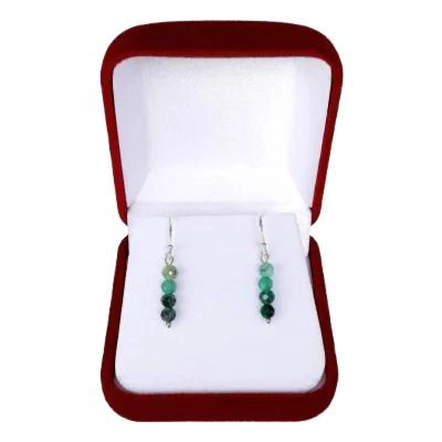 AROS ARTESANALES DE PLATA 925 CON ESMERALDA VERDE NATURAL - 3