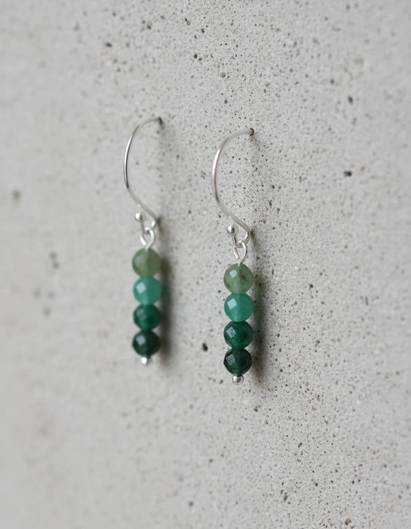 AROS ARTESANALES DE PLATA 925 CON ESMERALDA VERDE NATURAL - 8