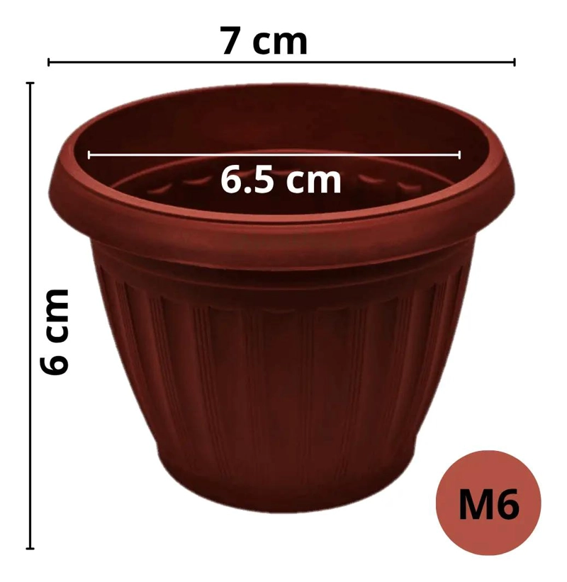 PACK DE 50 MACETEROS PLASTICOS REDONDOS DE 6.5 CM - 3