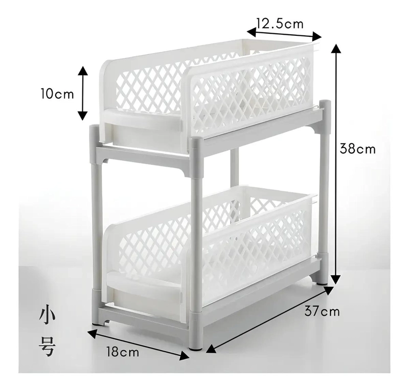 ORGANIZADOR DESLIZANTE DE 2 NIVELES PARA BAÑO Y COCINA - 7