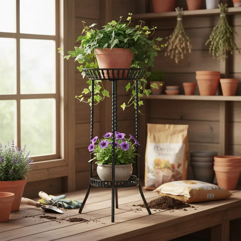 ELEGANTE PORTA MACETERO PEDESTAL PARA PLANTAS - 2
