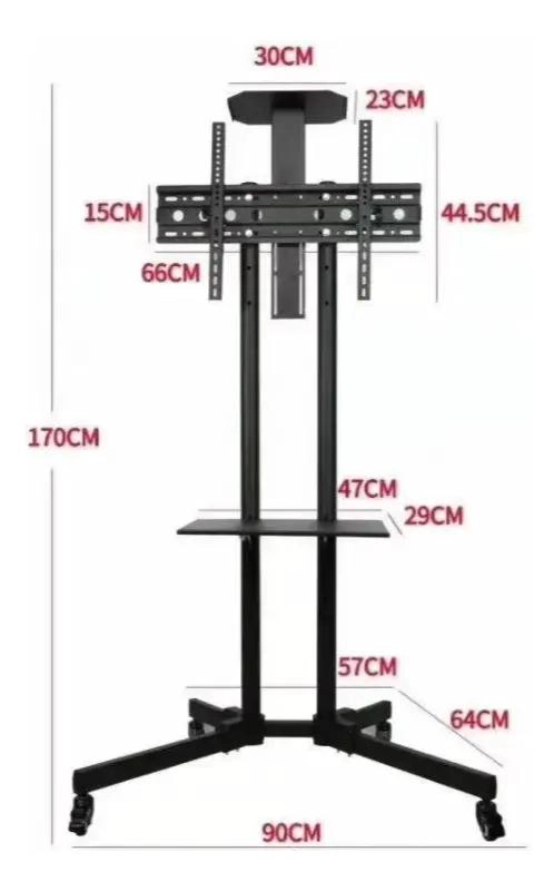 SOPORTE MOVIL PARA TV CON INCLINACION Y RUEDAS 32 A 70 PULGADAS - 3