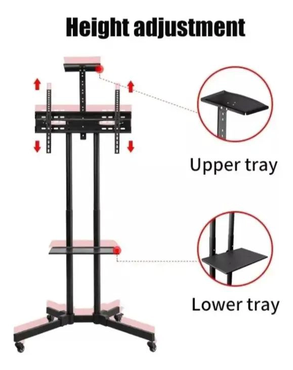 SOPORTE MOVIL PARA TV CON INCLINACION Y RUEDAS 32 A 70 PULGADAS - 4