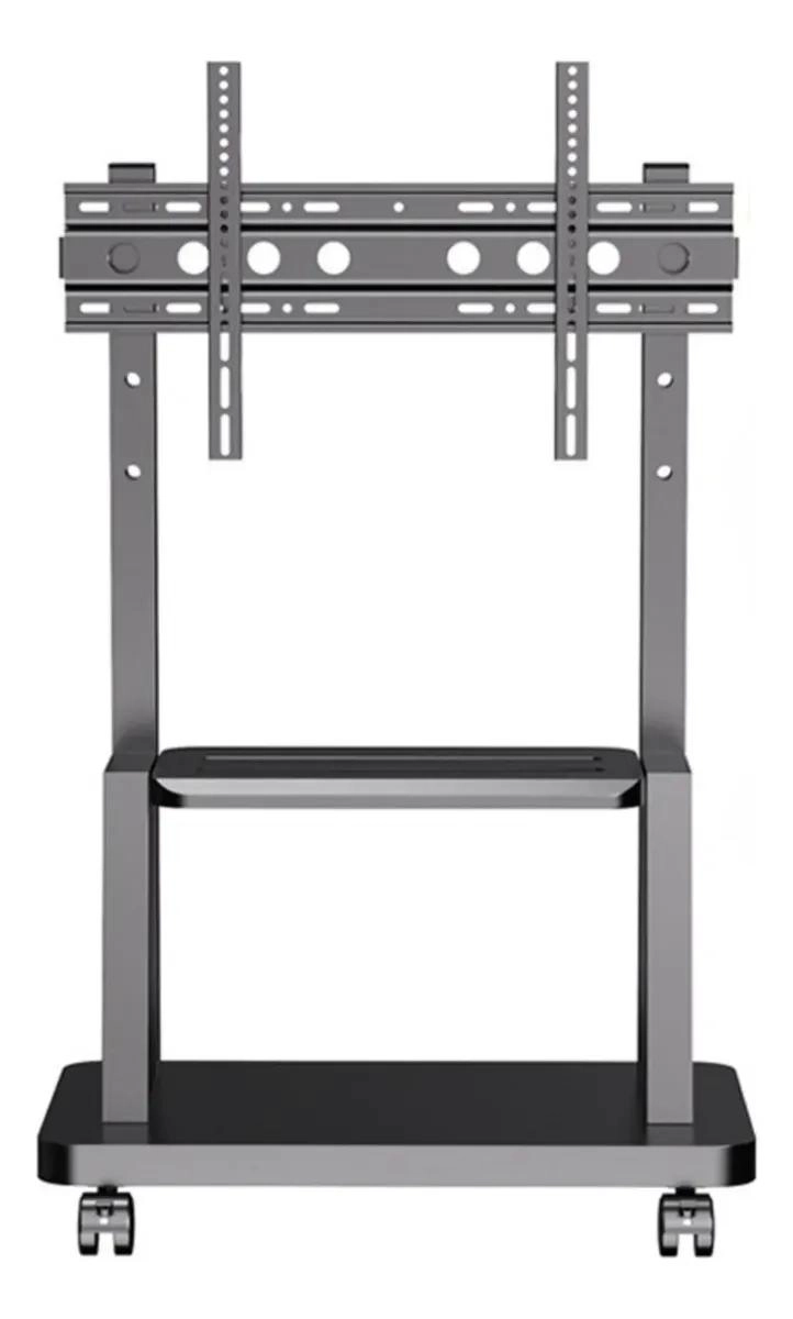 SOPORTE PEDESTAL MOVIL PARA TV CON RUEDAS Y REPISA AJUSTABLE - 3