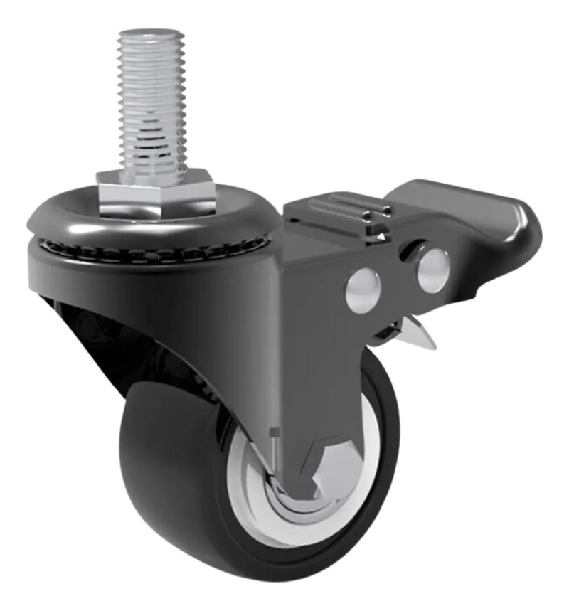 SOPORTE PEDESTAL MOVIL PARA TV CON RUEDAS Y REPISA AJUSTABLE - 6