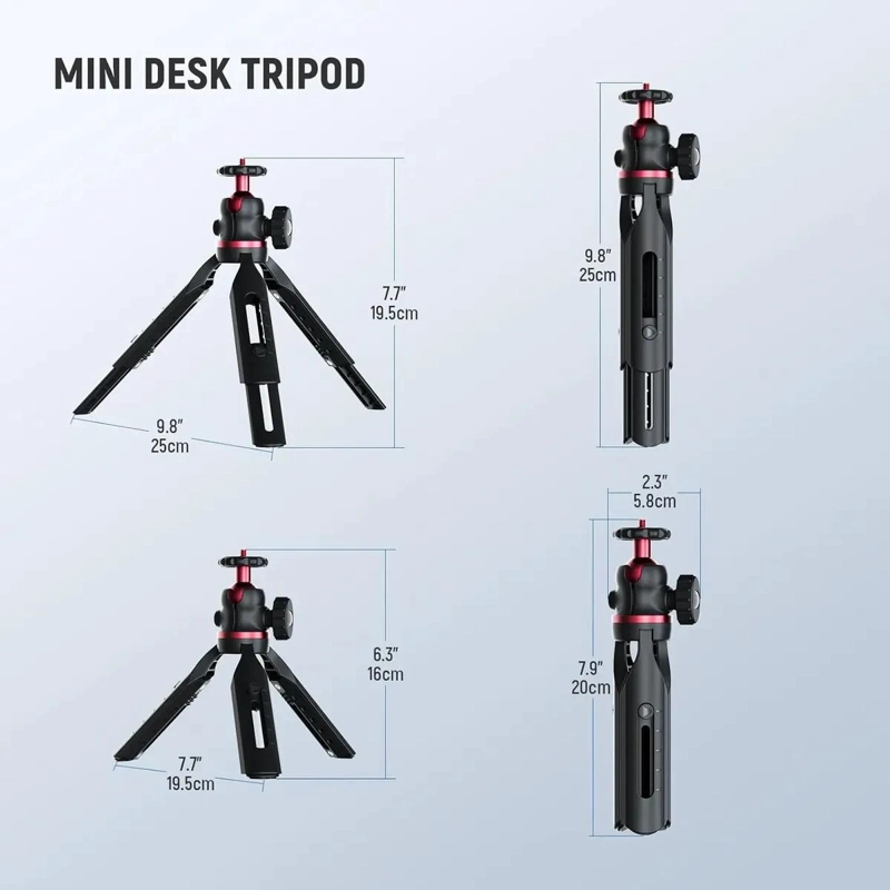 TRIPODE MINI PORTATIL PARA CAMARA Y SMARTPHONE CON ROTULA 360° - 5