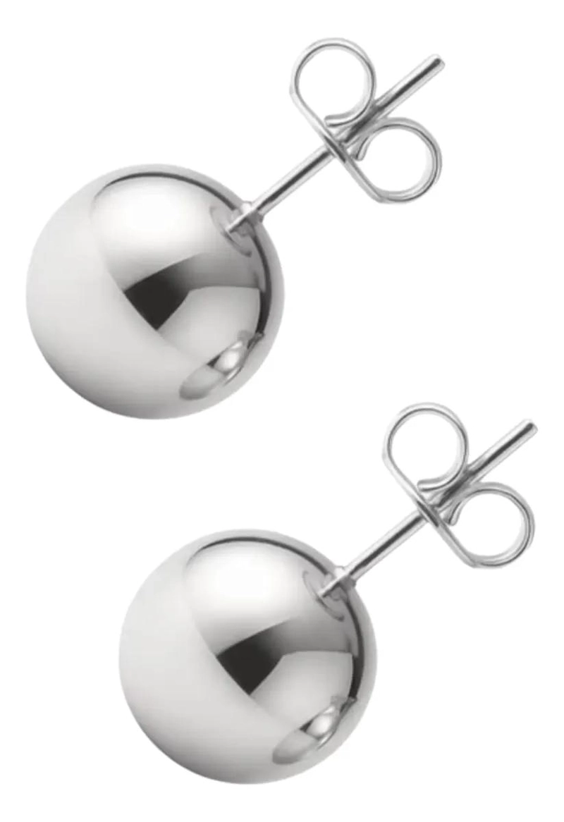 AROS ESFERA DE PLATA LEY 925 DE 8 MM PARA USO DIARIO - 1