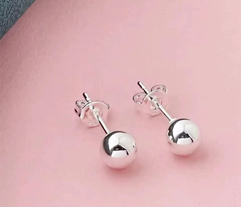 AROS ESFERA DE PLATA LEY 925 DE 8 MM PARA USO DIARIO - 2