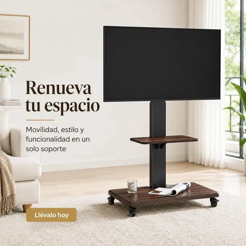 SOPORTE MOVIL PARA TV AJUSTABLE DE 32 A 75 PULGADAS - 2